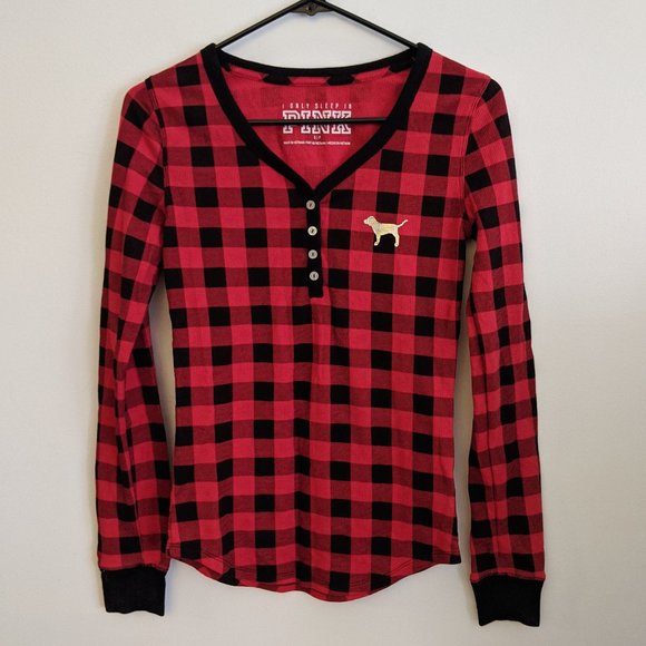 PINK Victoria's Secret Thermal Buffalo Plaid PJ Set - Picture 2 of 5